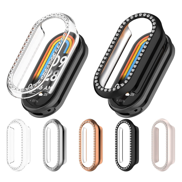 For Xiaomi Smart Band 9 NFC Diamond Half Coverage Hollow PC Watch Protective Case(Starlight) - Watch Cases by PMC TechLife | Online Shopping South Africa | PMC TechLife | Buy Now Pay Later Mobicred