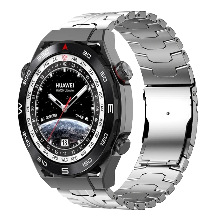 For Huawei Watch Ultimate / Buds 22mm Double Lock Buckle Turtle Steel Watch Band(Silver) - free shipping - PMC TechLife - Order now!