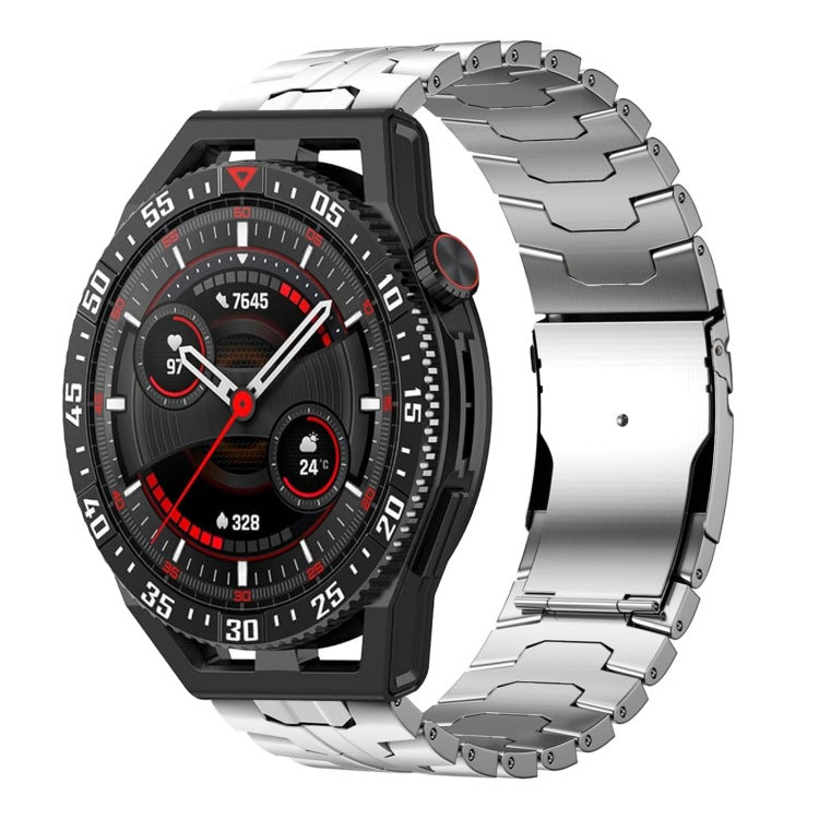 For Huawei Watch GT 3 SE 22mm Double Lock Buckle Turtle Steel Watch Band(Silver) - free shipping - PMC TechLife - Order now!