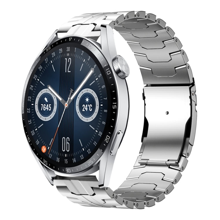 For Huawei Watch GT 3 Pro 46mm 22mm Double Lock Buckle Turtle Steel Watch Band(Silver) - free shipping - PMC TechLife - Order now!