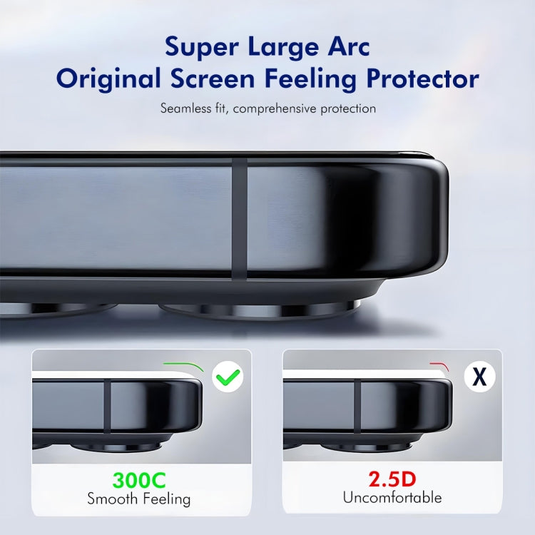 For iPhone 15 Pro Max 2pcs ENKAY 300C Super Large Arc Full Coverage High Aluminum-silicon Tempered Glass Film Black - iPhone 15 Pro Max Tempered Glass by ENKAY | Online Shopping South Africa | PMC Jewellery | Buy Now Pay Later Mobicred