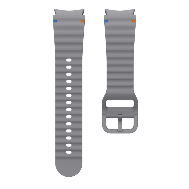For Samsung Galaxy Watch 6 40 / 44mm Wave Pattern Stitched Silicone Watch Band(Dark Gray) - free shipping - PMC TechLife - Order now!