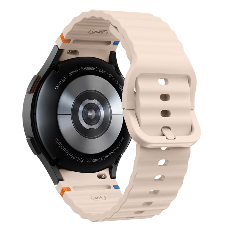 For Samsung Galaxy Watch 5 Pro Wave Pattern Stitched Silicone Watch Band(Pink) - free shipping - PMC TechLife - Order now!