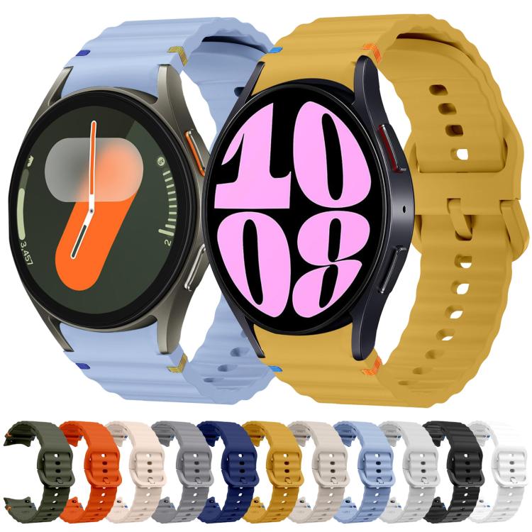 For Samsung Galaxy Watch 5 40 / 44mm Wave Pattern Stitched Silicone Watch Band(Light Blue) - free shipping - PMC TechLife - Order now!