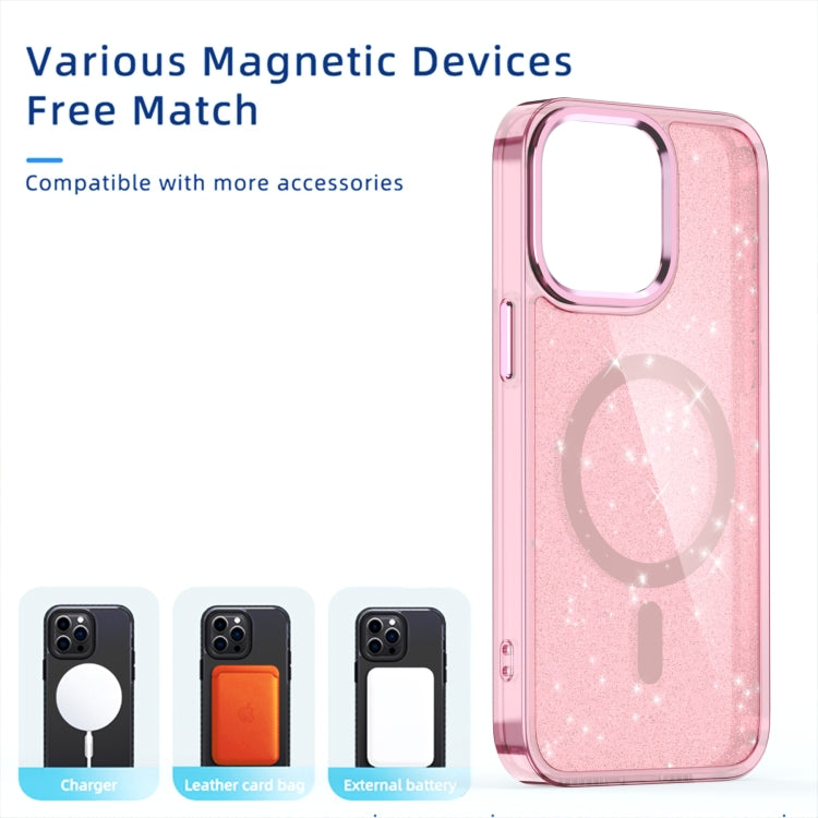 For iPhone 16 Pro Max Glitter MagSafe Shockproof Phone Case(Purple) - iPhone 16 Pro Cases by PMC TechLife | Online Shopping South Africa | PMC TechLife | Buy Now Pay Later Mobicred
