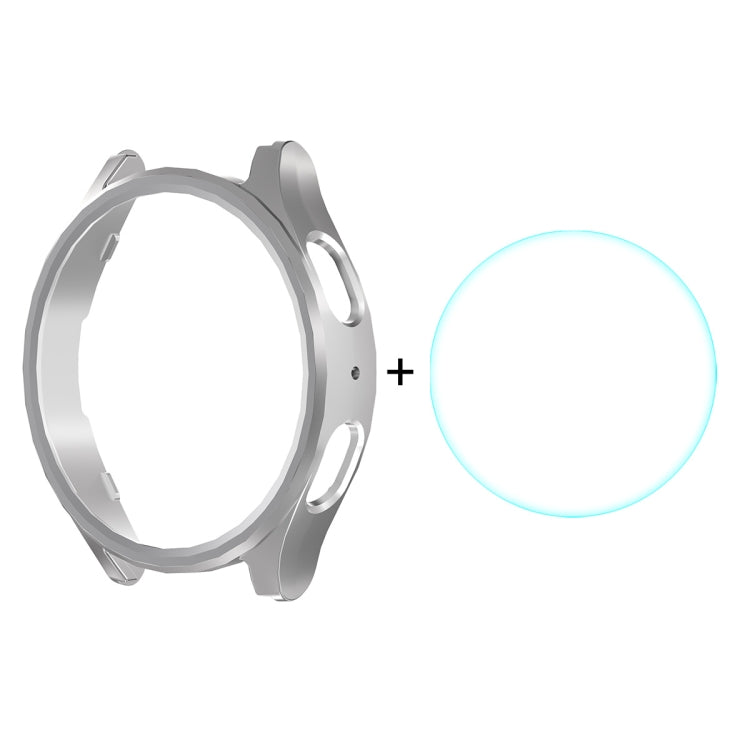 For Samsung Galaxy Watch7 44mm ENKAY Hat-Prince Electroplated Hard PC Case + 0.2mm 9H Glass Screen Protector(Silver) - free shipping - PMc TechLife - Order now!