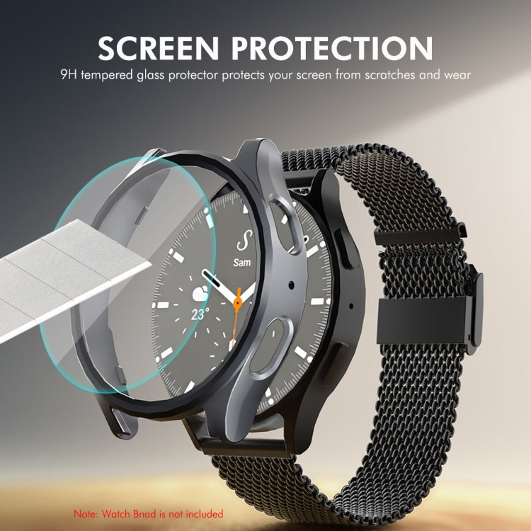 For Samsung Galaxy Watch7 44mm ENKAY Hat-Prince Electroplated Hard PC Case + 0.2mm 9H Glass Screen Protector(Dark Green) - free shipping - PMc TechLife - Order now!