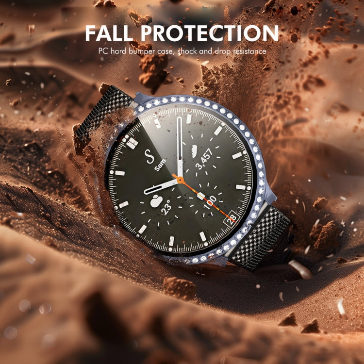 For Samsung Galaxy Watch7 44mm ENKAY Hat-Prince Blink Full Coverage PC + Tempered Glass Film Integrated Watch Case(Silver) - free shipping - PMc TechLife - Order now!