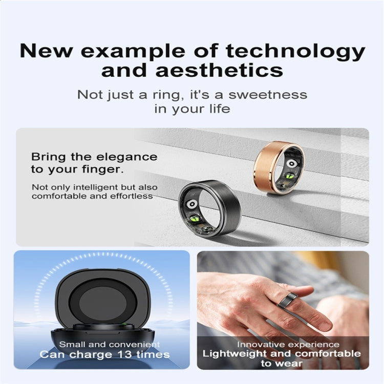 R03 SIZE 12 Smart Ring, Support Heart Rate / Blood Oxygen / Sleep / Multiple Sports Modes(Gold) - Smart Rings / Smart Telephones by PMC TechLife | Online Shopping South Africa | PMC TechLife | Buy Now Pay Later Mobicred