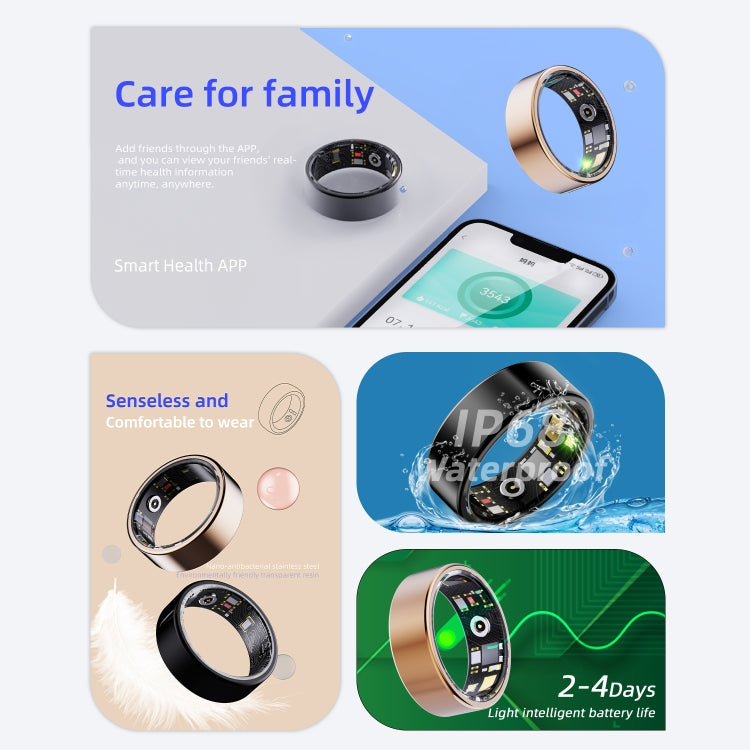 R11M SIZE 7 Smart Ring, Support Heart Rate / Blood Oxygen / Sleep / Multiple Sports Modes(Gold) - Smart Rings / Smart Telephones by PMC TechLife | Online Shopping South Africa | PMC TechLife | Buy Now Pay Later Mobicred