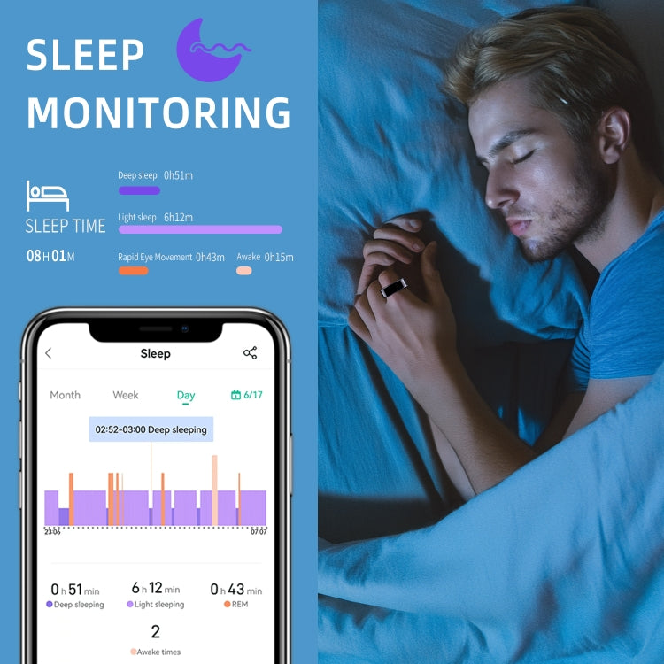 R11M SIZE 8 Smart Ring, Support Heart Rate / Blood Oxygen / Sleep / Multiple Sports Modes(Gold) - Smart Rings / Smart Telephones by PMC TechLife | Online Shopping South Africa | PMC TechLife | Buy Now Pay Later Mobicred
