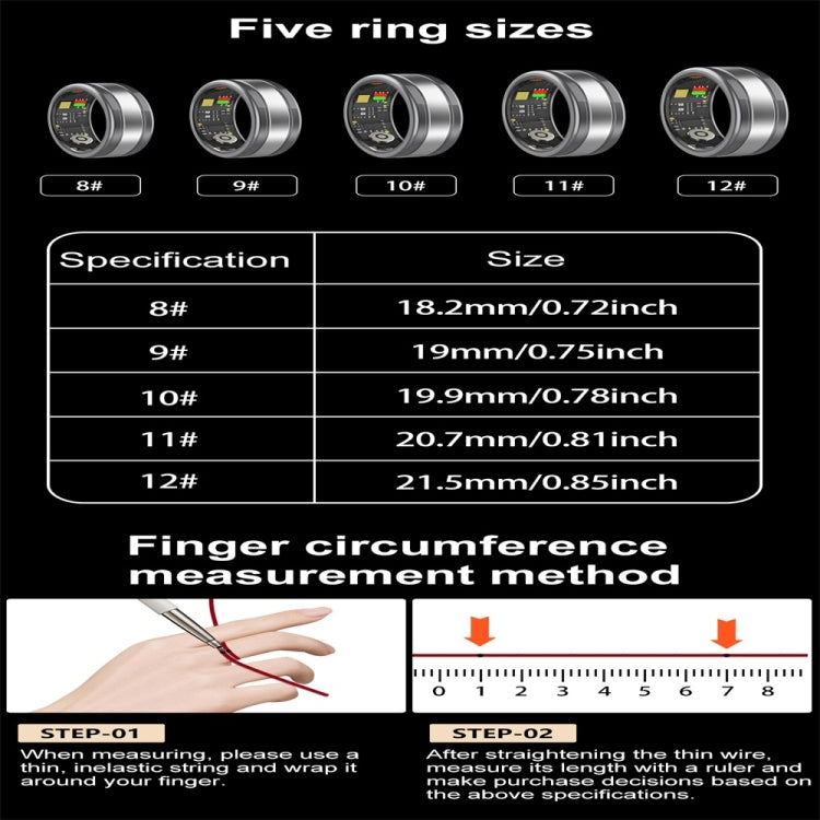 R18 SIZE 12 Smart Ring, Support Heart Rate / Blood Oxygen / Sleep / Multiple Sports Modes(Gold) - Smart Rings / Smart Telephones by PMC TechLife | Online Shopping South Africa | PMC TechLife | Buy Now Pay Later Mobicred
