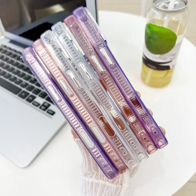 For iPhone 16 Plating Glitter Texture TPU Phone Case with Lens Film(Purple Feather Yarn) - iPhone 16 Cases by PMC TechLife | Online Shopping South Africa | PMC TechLife | Buy Now Pay Later Mobicred