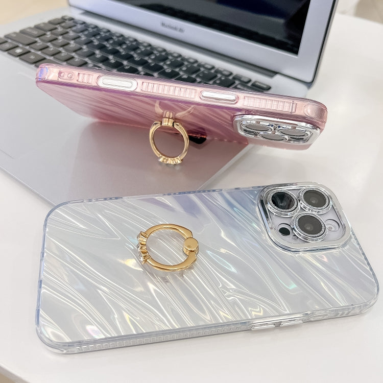 For iPhone 16 Plating Glitter Texture Ring Holder TPU Phone Case with Lens Film(White Tinfoil Texture) - iPhone 16 Cases by PMC Jewellery | Online Shopping South Africa | PMC Jewellery | Buy Now Pay Later Mobicred