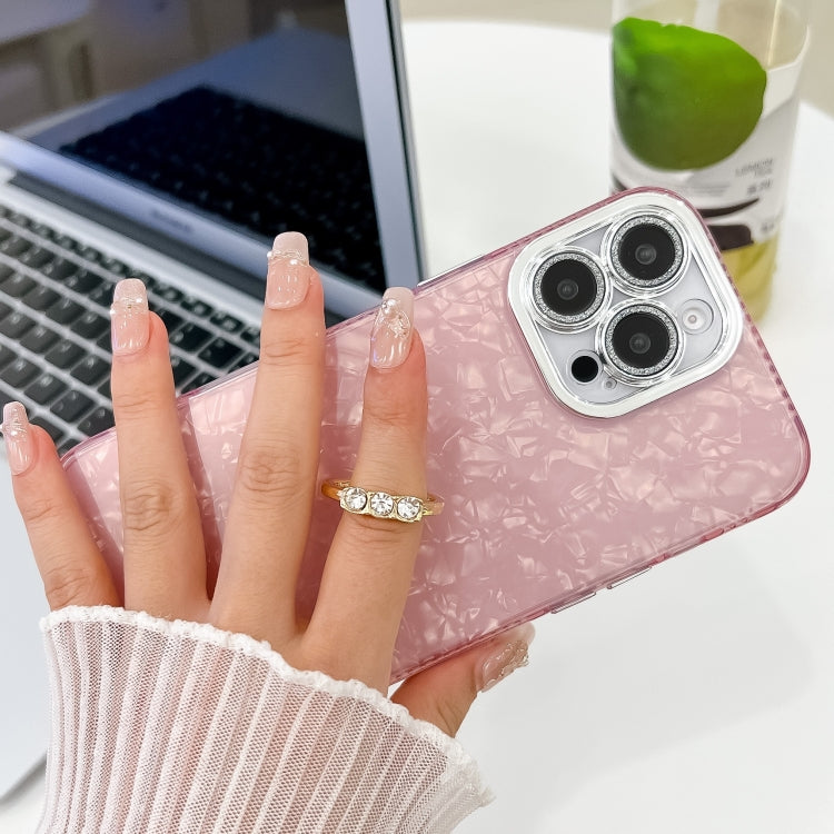 For iPhone 16 Plating Glitter Texture Ring Holder TPU Phone Case with Lens Film(White Tinfoil Texture) - iPhone 16 Cases by PMC TechLife | Online Shopping South Africa | PMC TechLife | Buy Now Pay Later Mobicred