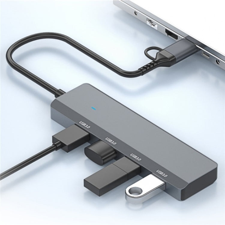 ADS-305D USB / Type-C to USB3.0 4-Ports USB HUB Computer Laptop Adapter Docking Station - USB 3.0 HUB by PMC Jewellery | Online Shopping South Africa | PMC Jewellery | Buy Now Pay Later Mobicred