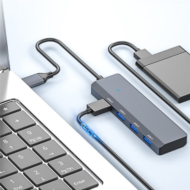 ADS-305C Aluminum Alloy Type-C to 4-Ports USB3.0 USB HUB Laptop Phone Adapter Splitter - USB HUB by PMC Jewellery | Online Shopping South Africa | PMC Jewellery | Buy Now Pay Later Mobicred