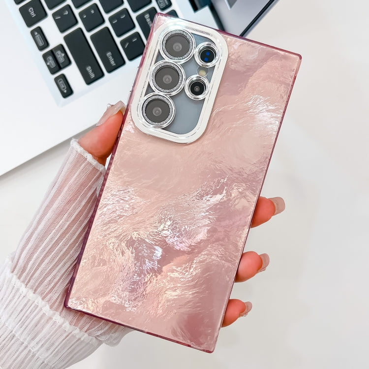 For Samsung Galaxy S25 Ultra 5G Plating Glitter Texture TPU Phone Case with Lens Film(Pink Tinfoil Texture) - Galaxy S25 Ultra 5G Cases by PMC Jewellery | Online Shopping South Africa | PMC Jewellery | Buy Now Pay Later Mobicred