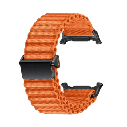 For Samsung Galaxy Watch Ultra 47mm Ocean Style Magnetic Buckle Braided Watch Band(Orange) - Watch Bands by PMC Jewellery | Online Shopping South Africa | PMC Jewellery | Buy Now Pay Later Mobicred