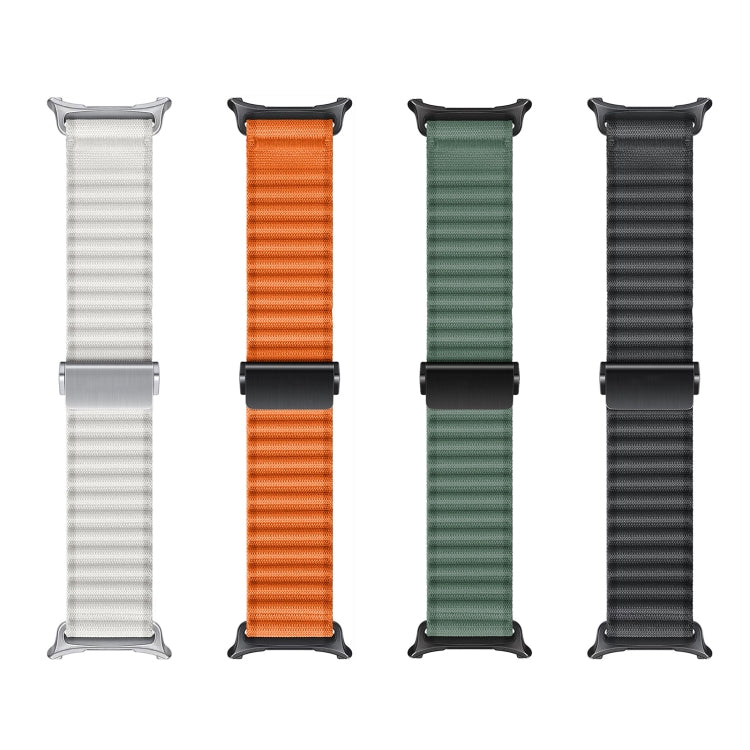 For Samsung Galaxy Watch Ultra 47mm Ocean Style Magnetic Buckle Braided Watch Band(Orange) - Watch Bands by PMC Jewellery | Online Shopping South Africa | PMC Jewellery | Buy Now Pay Later Mobicred