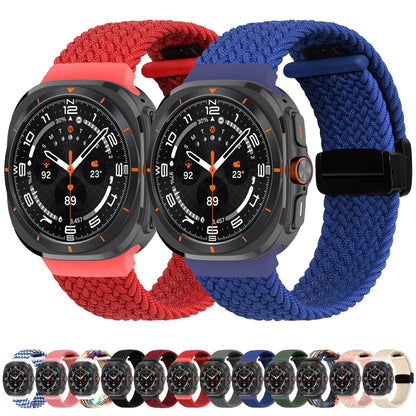 For Samsung Galaxy Watch Ultra 47mm Fold Magnetic Buckle Braided Watch Band(Blue) - Watch Bands by PMC Jewellery | Online Shopping South Africa | PMC Jewellery | Buy Now Pay Later Mobicred