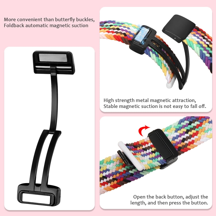 For Samsung Galaxy Watch Ultra 47mm Fold Magnetic Buckle Braided Watch Band(Rainbow) - Watch Bands by PMC Jewellery | Online Shopping South Africa | PMC Jewellery | Buy Now Pay Later Mobicred