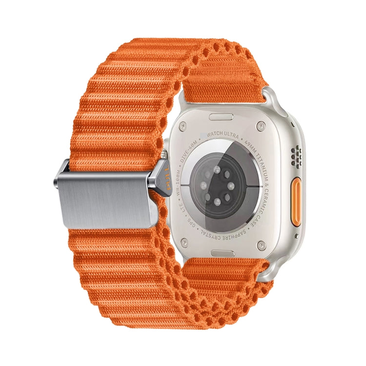 For Apple Watch Ultra 2 49mm Off Road Magnetic Buckle Braided Nylon Watch Band(Orange) - Watch Bands by PMC Jewellery | Online Shopping South Africa | PMC Jewellery | Buy Now Pay Later Mobicred