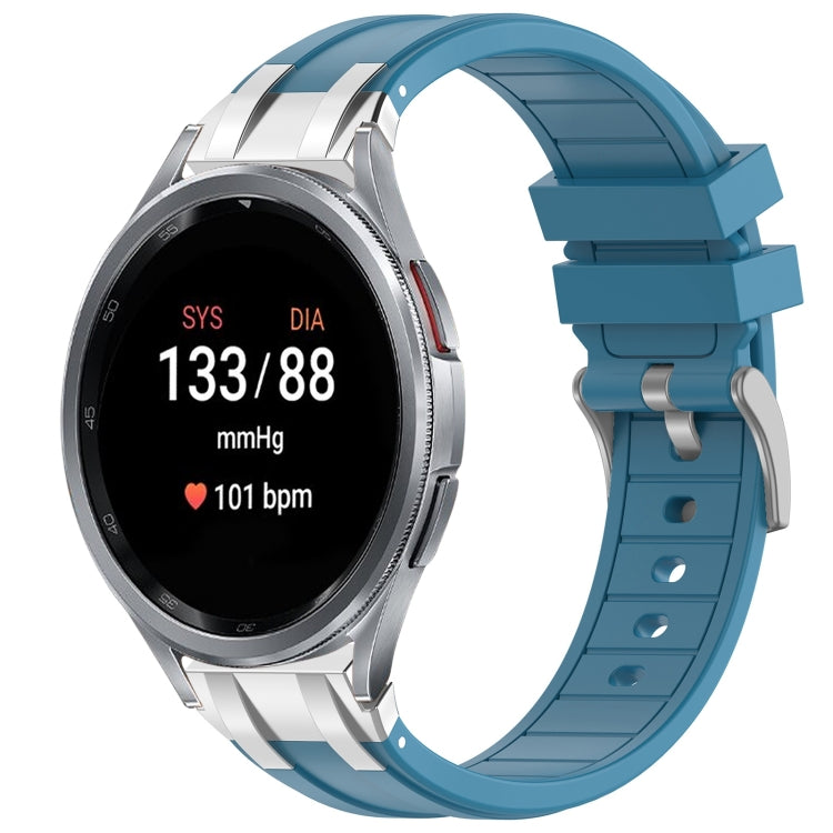 For Samsung Galaxy Watch 7 40 / 44mm 20mm Quick Release Silver Buckle Royal Silicone Watch Band(Sea Blue) - free shipping - PMC TechLife - Order now!