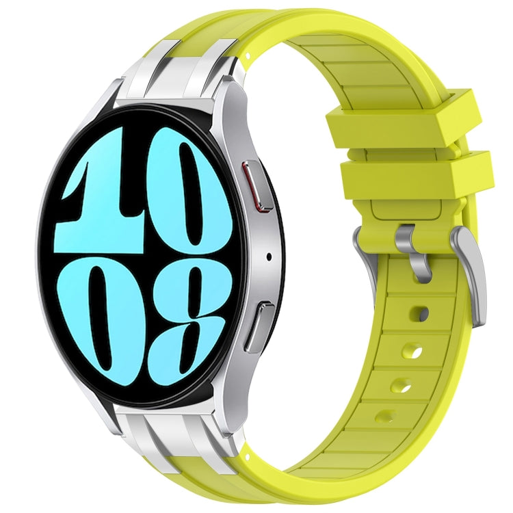 For Samsung Galaxy Watch 6 40 / 44mm 20mm Quick Release Silver Buckle Royal Silicone Watch Band(Vital Yellow) - free shipping - PMC TechLife - Order now!