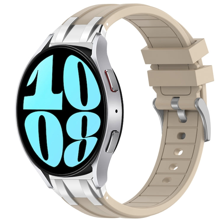 For Samsung Galaxy Watch 6 40 / 44mm 20mm Quick Release Silver Buckle Royal Silicone Watch Band(Starlight) - free shipping - PMC TechLife - Order now!