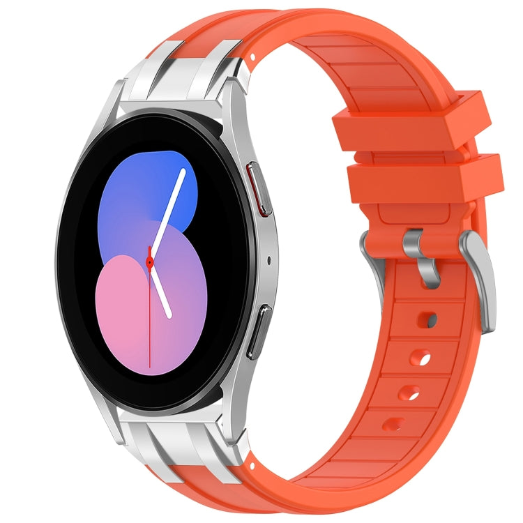 For Samsung Galaxy Watch 5 40 / 44mm 20mm Quick Release Silver Buckle Royal Silicone Watch Band(Orange) - free shipping - PMC TechLife - Order now!