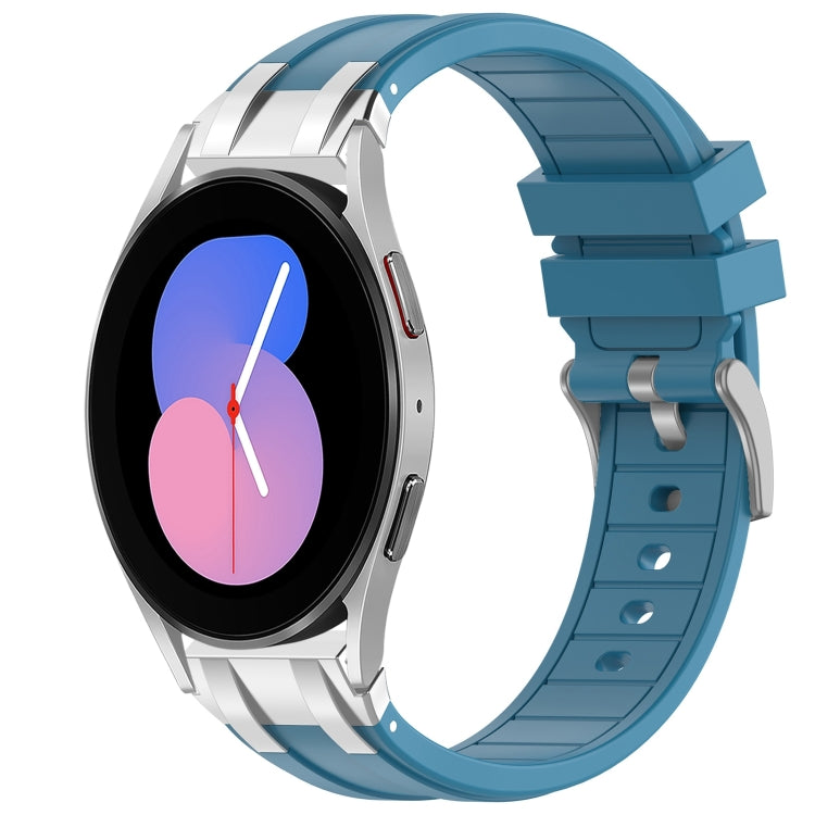 For Samsung Galaxy Watch 5 40 / 44mm 20mm Quick Release Silver Buckle Royal Silicone Watch Band(Sea Blue) - free shipping - PMC TechLife - Order now!