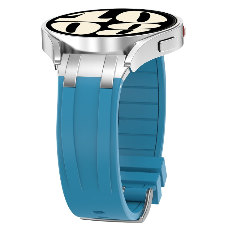 For Samsung Galaxy Watch 5 40 / 44mm 20mm Quick Release Silver Buckle Royal Silicone Watch Band(Sea Blue) - free shipping - PMC TechLife - Order now!