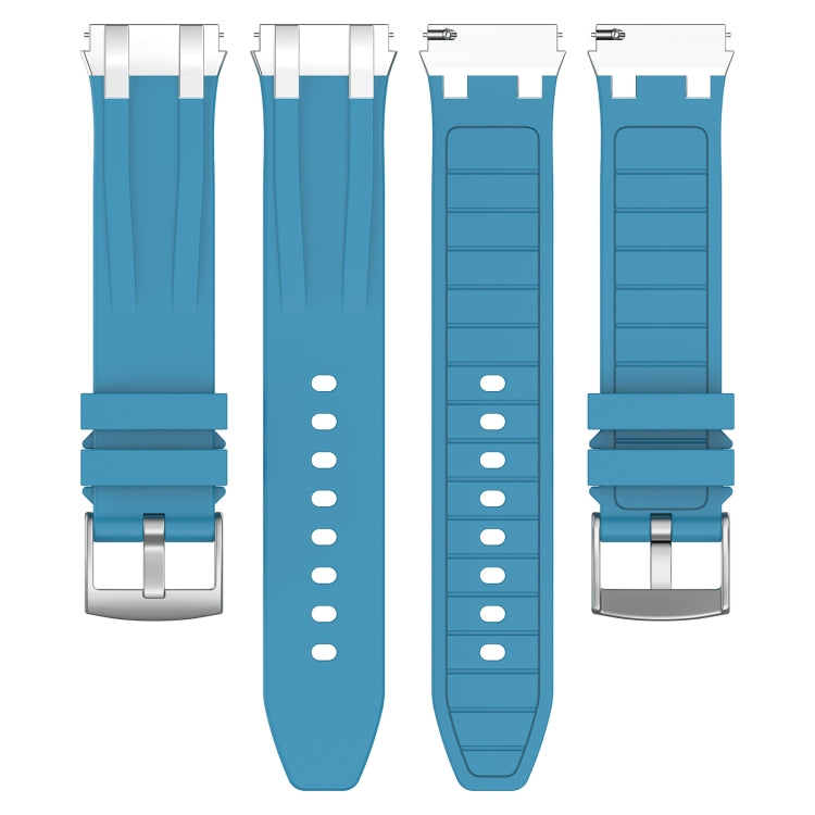 For Samsung Galaxy Watch 5 40 / 44mm 20mm Quick Release Silver Buckle Royal Silicone Watch Band(Sea Blue) - free shipping - PMC TechLife - Order now!