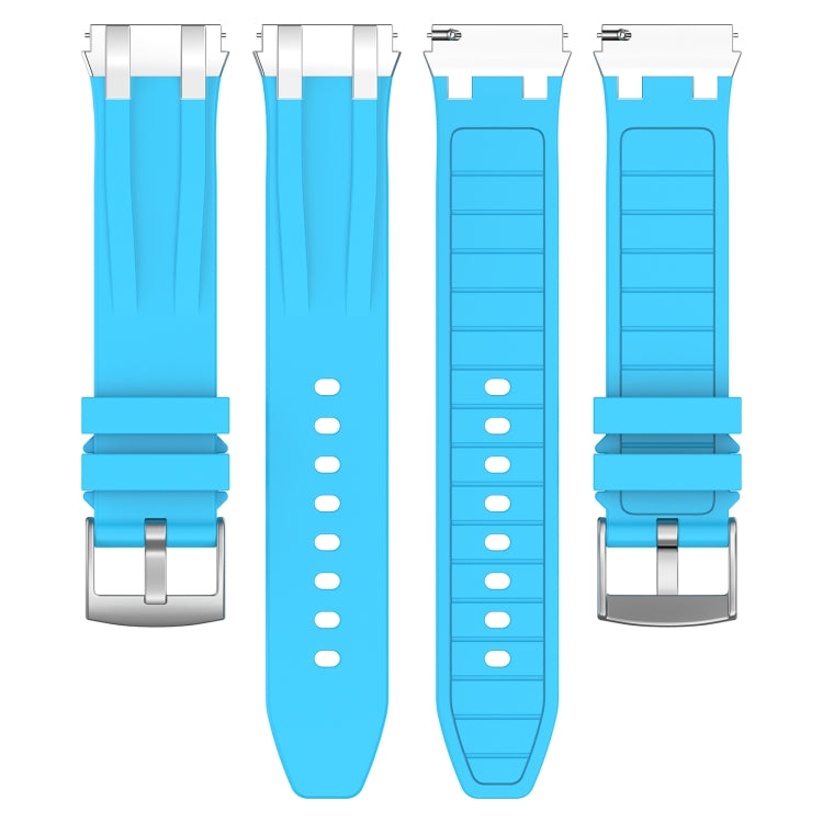 For Samsung Galaxy Watch 5 40 / 44mm 20mm Quick Release Silver Buckle Royal Silicone Watch Band(Sky Blue) - free shipping - PMC TechLife - Order now!