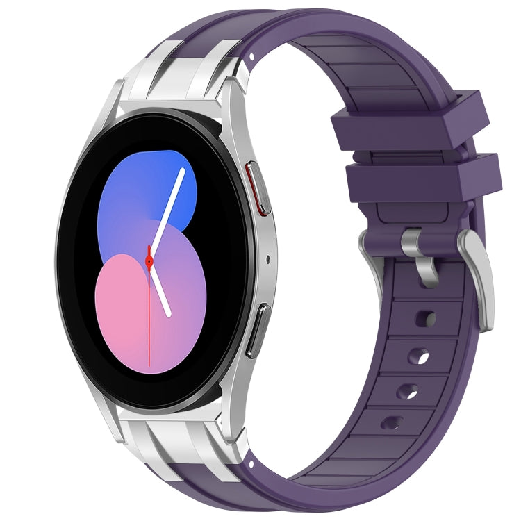 For Samsung Galaxy Watch 5 40 / 44mm 20mm Quick Release Silver Buckle Royal Silicone Watch Band(Purple) - free shipping - PMC TechLife - Order now!