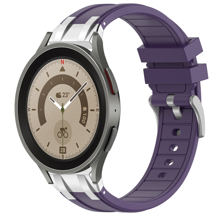 For Samsung Galaxy Watch 5 Pro 45mm 20mm Quick Release Silver Buckle Royal Silicone Watch Band(Purple) - free shipping - PMC TechLife - Order now!