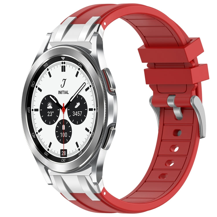 For Samsung Galaxy Watch 4 Classic 42 / 46mm 20mm Quick Release Silver Buckle Royal Silicone Watch Band(Red) - free shipping - PMC TechLife - Order now!