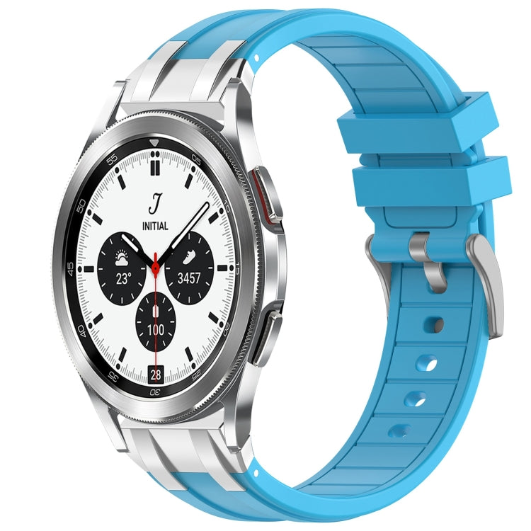 For Samsung Galaxy Watch 4 Classic 42 / 46mm 20mm Quick Release Silver Buckle Royal Silicone Watch Band(Sky Blue) - free shipping - PMC TechLife - Order now!