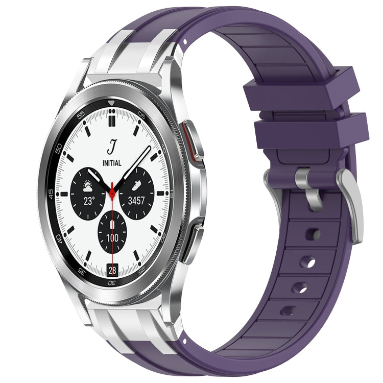 For Samsung Galaxy Watch 4 Classic 42 / 46mm 20mm Quick Release Silver Buckle Royal Silicone Watch Band(Purple) - free shipping - PMC TechLife - Order now!