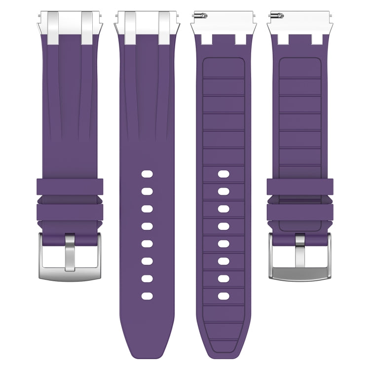 For Samsung Galaxy Watch 4 Classic 42 / 46mm 20mm Quick Release Silver Buckle Royal Silicone Watch Band(Purple) - free shipping - PMC TechLife - Order now!