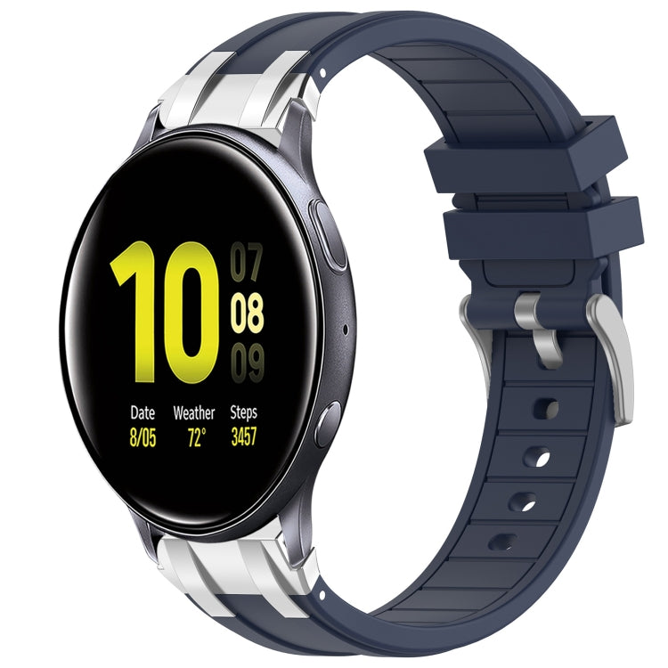 For Samsung Galaxy Watch Active 2 20mm Quick Release Silver Buckle Royal Silicone Watch Band(Navy Blue) - free shipping - PMC TechLife - Order now!