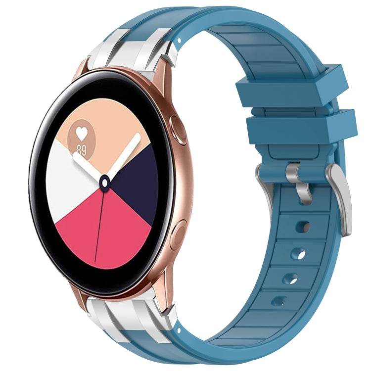 For Samsung Galaxy Watch Active 20mm Quick Release Silver Buckle Royal Silicone Watch Band(Sea Blue) - free shipping - PMC TechLife - Order now!