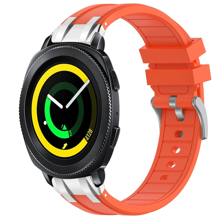 For Samsung Gear Sport 20mm Quick Release Silver Buckle Royal Silicone Watch Band(Orange) - free shipping - PMC TechLife - Order now!