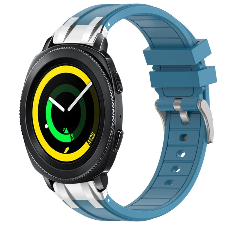 For Samsung Gear Sport 20mm Quick Release Silver Buckle Royal Silicone Watch Band(Sea Blue) - free shipping - PMC TechLife - Order now!