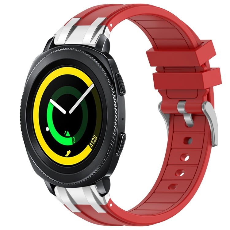 For Samsung Gear Sport 20mm Quick Release Silver Buckle Royal Silicone Watch Band(Red) - free shipping - PMC TechLife - Order now!
