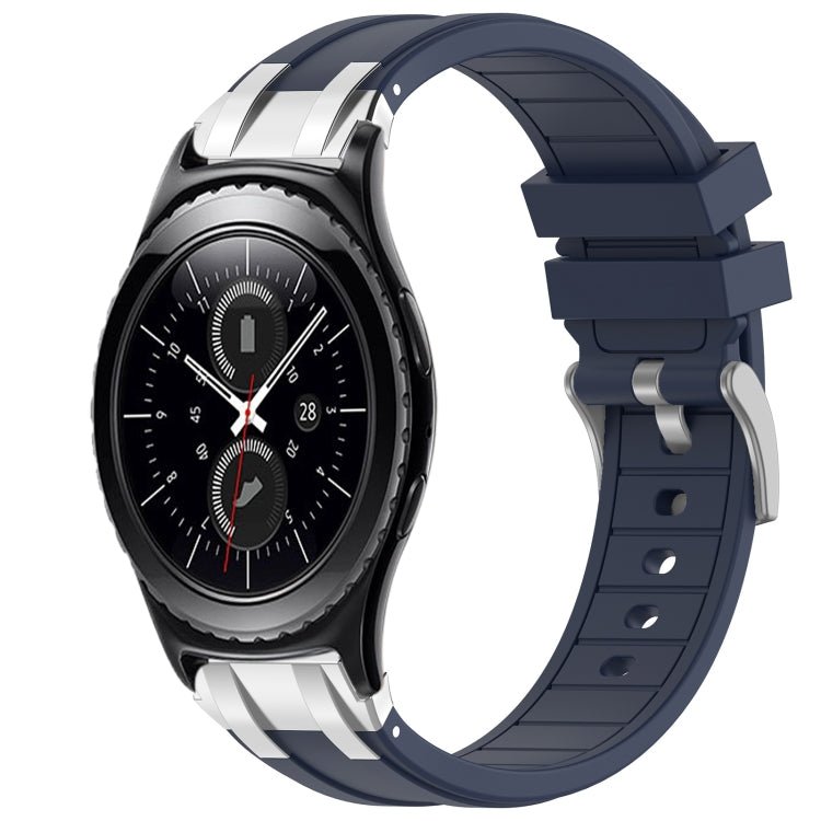 For Samsung Gear S2 Classic 20mm Quick Release Silver Buckle Royal Silicone Watch Band(Navy Blue) - free shipping - PMC TechLife - Order now!