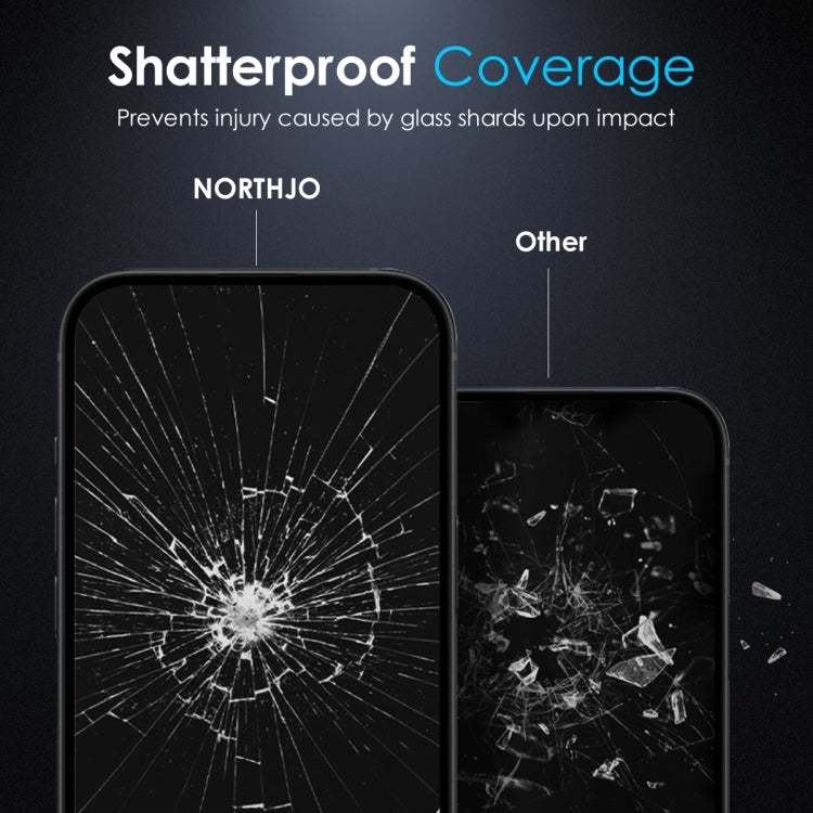 For iPhone 16 NORTHJO Matte Silkscreen Anti-Fingerprint Tempered Glass Film - iPhone 16 Tempered Glass by NORTHJO | Online Shopping South Africa | PMC TechLife | Buy Now Pay Later Mobicred