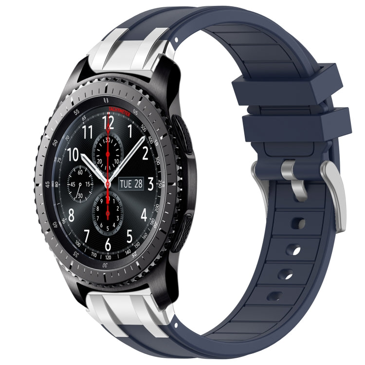 For Samsung Galaxy Gear S3 Frontier 22mm Quick Release Silver Buckle Royal Silicone Watch Band(Navy Blue) - free shipping - PMC TechLife - Order now!