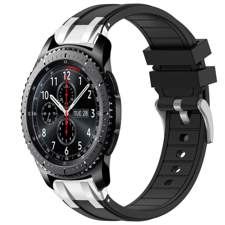 For Samsung Galaxy Gear S3 Frontier 22mm Quick Release Silver Buckle Royal Silicone Watch Band(Black) - free shipping - PMC TechLife - Order now!